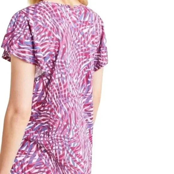 Anthropologie t.la Wayfaring Purple Zebra Print V-Neck T-shirt - Picture 2 of 6